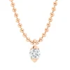 Solitaire Collier aus 750 Gold Rotgold Brillant 0,07ct I-SI L:46cm