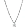 Solitaire Collier aus 750 Gold Weißgold Brillant 0,15ct TW-SI L:42cm 4er-Krappe