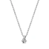 Solitaire Collier aus 750 Gold Weißgold Brillant 0,05ct TW-SI L:42cm 6er-Krappe