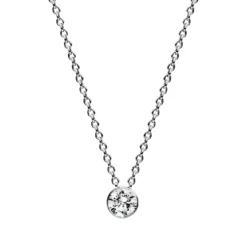 Solitaire Collier aus 585 Gold Weißgold Brillant 0,15ct TW-SI L:43cm Zarge