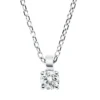 Solitaire Collier aus 750 Gold Weißgold Brillant 0,1ct TW-SI L:45cm 4er-Krappe