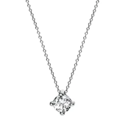 Solitaire Collier aus 950 Platin Brillant 0,25ct TW-SI L:42cm 4er-Krappe