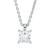 Solitaire Collier aus 750 Weißgold Diamant Prinzess-Schliff 0,33ct D-VSI L:45cm