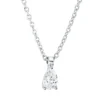 Solitaire Collier aus 750 Weißgold Diamant Tropfen-Schliff 0,14ct TW-SI L:45cm