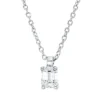 Solitaire Collier aus 750 Weißgold Diamant Smaragd-Schliff 0,27ct TW-SI L:45cm