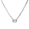 Solitaire Collier aus 585 Weißgold Diamant Oval-Schliff 0,21ct TW-VSI/SI L:45,7cm