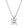 Solitaire Collier aus 750 Weißgold Diamant Prinzess-Schliff 0,25ct TW-SI L:45cm