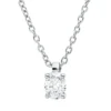 Solitaire Collier aus 750 Weißgold Diamant Oval-Schliff 0,17ct TW-SI L:45cm