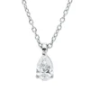 Solitaire Collier Tropfen 750 Weißgold Diamant Tropfen-Schliff 0,19ct TW-SI L:45cm