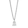 Solitaire Collier Tropfen 750 Weißgold Diamant Tropfen-Schliff 0,41ct TW-SI L:45cm
