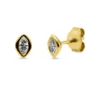 Solitaire Ohrstecker aus 750 Gelbgold 2 Diamanten Navette-Schliff 0,21ct TW-SI