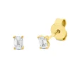 Solitaire Ohrstecker aus 750 Gelbgold 2 Diamanten Smaragd-Schliff 0,35ct TW-SI