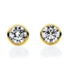 Solitaire Ohrstecker aus 585 Gold Gelbgold 2 Brillanten 0,1ct TW-SI Zarge