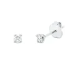 Solitaire Ohrstecker aus 750 Gold Weißgold 2 Brillanten 0,25ct TW-SI 4er-Krappe