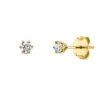 Solitaire Ohrstecker aus 750 Gold Gelbgold 2 Brillanten 0,25ct TW-SI 6er-Krappe