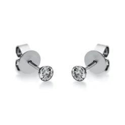 Solitaire Ohrstecker aus 750 Gold Weißgold 2 Brillanten 0,25ct TW-SI Zarge