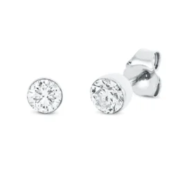 Solitaire Ohrstecker aus 750 Gold Weißgold 2 Brillanten 0,6ct TW-SI