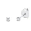 Solitaire Ohrstecker aus 750 Gold Weißgold 2 Brillanten 0,1ct TW-SI 4er-Krappe