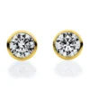 Solitaire Ohrstecker aus 585 Gold Gelbgold 2 Brillanten 0,35ct TW-SI Zarge