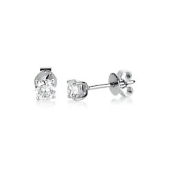 Solitaire Ohrstecker aus 950 Platin 2 Brillanten 0,5ct TW-VSI 4er-Krappe