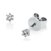Solitaire Ohrstecker aus 585 Weißgold 2 Brillanten 0,1ct TW-SI B:2,3mm 6er-Krappe