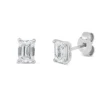 Solitaire Ohrstecker aus 750 Weißgold 2 Diamanten Smaragd-Schliff 1,42ct TW-VSI
