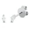 Solitaire Ohrstecker aus 750 Weißgold 2 Diamanten Navette-Schliff 0,08ct TW-SI