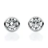 Solitaire Ohrstecker aus 750 Weißgold 2 Brillanten 0,75ct TW-SI Ø5,9mm V-Zarge