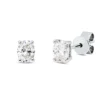 Solitaire Ohrstecker aus 750 Weißgold 2 Diamanten Oval-Schliff 0,56ct TW-VSI/SI