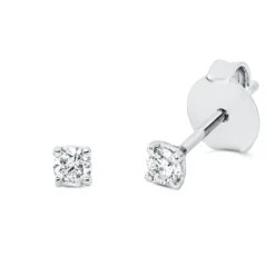Solitaire Ohrstecker aus 750 Weißgold 2 Brillanten 0,16ct TW-SI 2,8x2,8mm