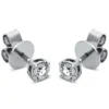 Solitaire Ohrstecker aus 750 Weißgold 2 Brillanten 0,5ct TW-SI Ø4,1mm 4er-Krappe