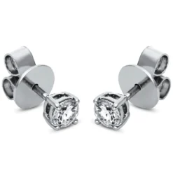 Solitaire Ohrstecker aus 750 Weißgold 2 Brillanten 0,5ct TW-SI Ø4,1mm 4er-Krappe