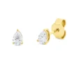 Solitaire Ohrstecker Tropfen 750 Gelbgold 2 Diamanten Tropfen-Schliff 0,38ct TW-SI
