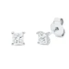 Solitaire Ohrstecker 750 Weißgold 2 Diamanten Prinzess-Schliff 0,47ct TW-SI 4x4mm