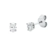 Solitaire Ohrstecker 750 Weißgold 2 Diamanten Oval-Schliff 0,38ct TW-SI 4,2x3mm