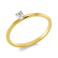 Solitaire Ring aus 750 Gelbgold Diamant Oval-Schliff 0,14ct TW-SI B:4,1mm