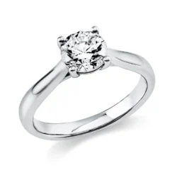 Solitaire Ring aus 750 Gold Weißgold Brillant 1ct TW-SI B:3,2mm 4er-Krappe