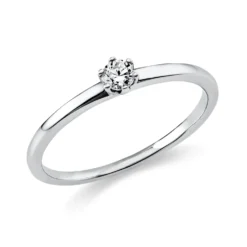 Solitaire Ring aus 950 Platin Brillant 0,1ct TW-SI B:1,4mm 6er-Krappe