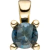 Solitär Anhänger 6,6x12,2mm aus Blautopas London Blue 585 Gelbgold Topasanhänger