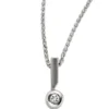 Solitär Anhänger 6,9x16,6mm Diamant 0.16Ct W/SI Brillant 950 Platin teilmattiert