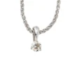 Solitär Anhänger 4,3x9,5mm mit Diamant Brillant 0,25Ct 585 Gold Weißgold