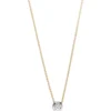 Solitär Collier Ankerkette Diamant 0.06Ct 750 Gelbgold Weißgold 42-45cm