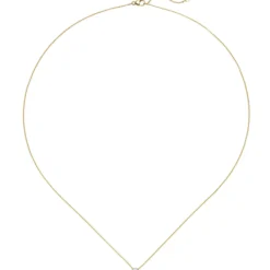 Solitär Collier Ankerkette Diamant 0.06Ct 750 Gelbgold Weißgold 42-45cm