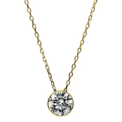 Solitär Collier Kette aus 585 Gold Gelbgold mit Brillant 0,70 Ct. L: 43cm