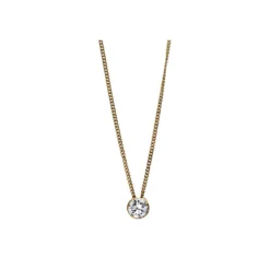 Solitär Collier Kette aus 750 Gold Gelbgold mit Brillant 0,30 Ct. Zarge L: 43cm