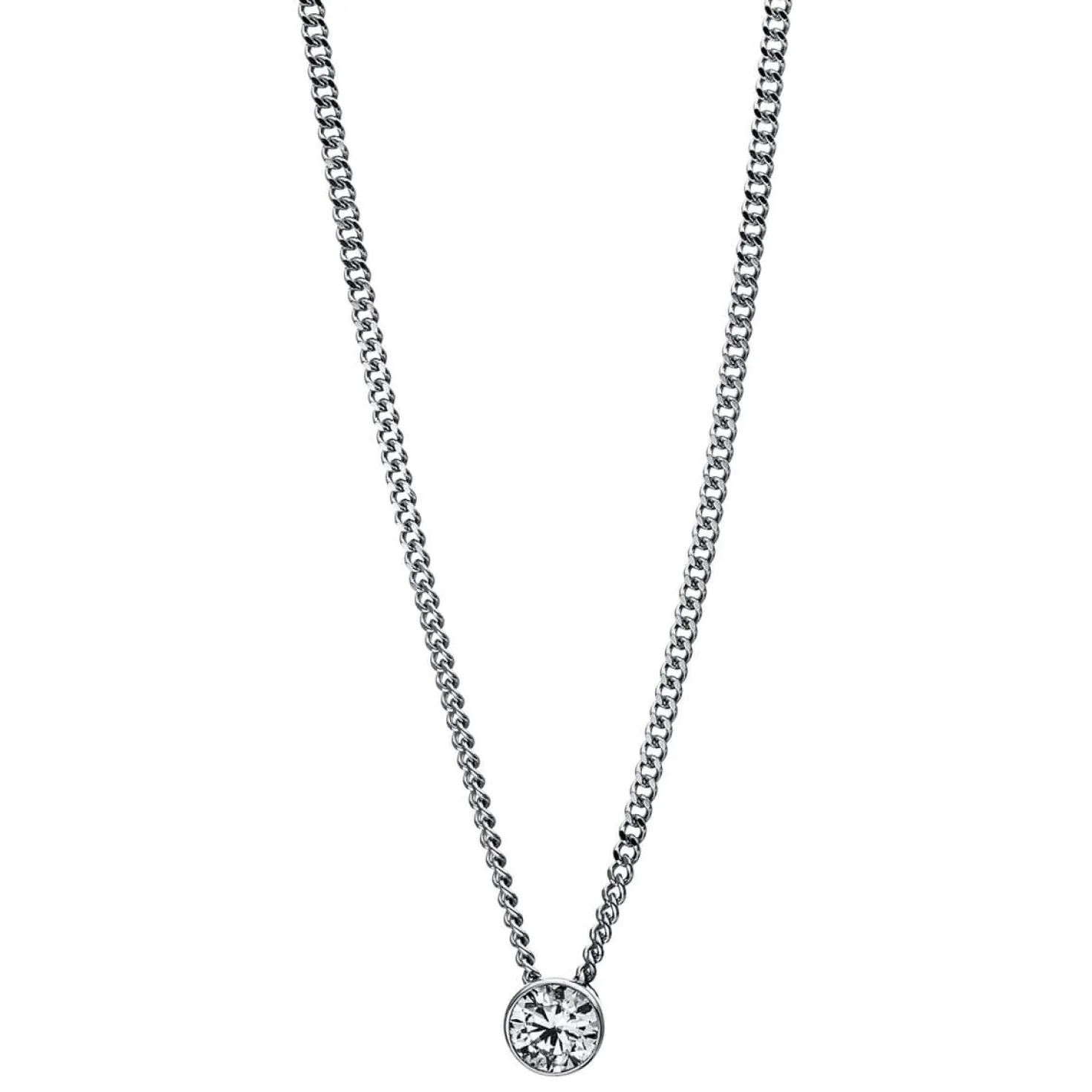 Solitär Collier Kette aus 950 Platin mit Brillant 0,10 Ct. Zarge L: 43cm