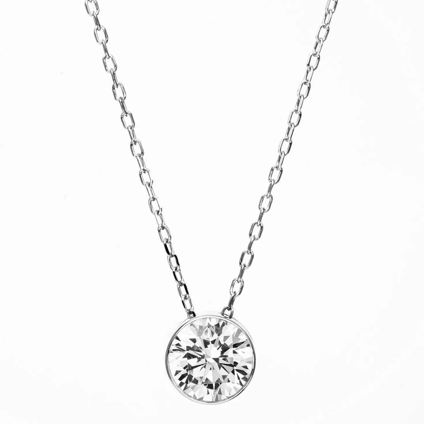 Solitär Collier Kette aus 950 Platin mit Brillant 0,70 Ct. L: 43cm