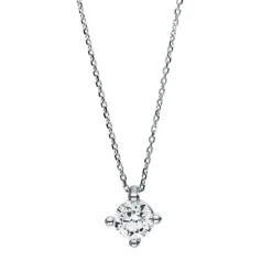 Solitär Collier Kette aus 950 Platin mit Brillant 0,70 Ct. 4er-Krappe L: 42cm