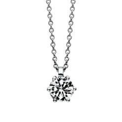 Solitär Collier Kette 585 Gold Weißgold Brillant 0,50 Ct. L: 42cm, S: 0,9mm