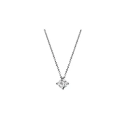 Solitär Collier Kette 585 Gold Weißgold mit Brillant 0,70 Ct. 4er-Krappe L: 42cm